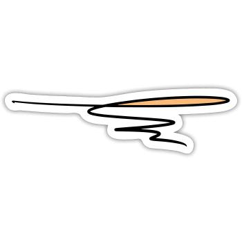 Decorative line. Text decoration. Hand drawn. - Sticker size S (10 x 10 cm) - white matte - Front