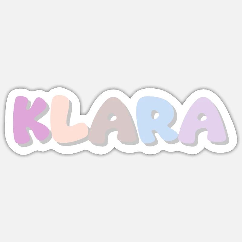 Name - Klara - Sticker Größe S (10 x 10 cm) - Mattweiß