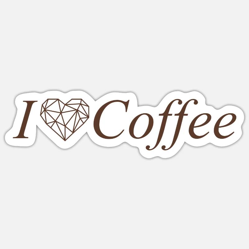 J’aime le café - Sticker taille S (10 x 10 cm) - blanc mat