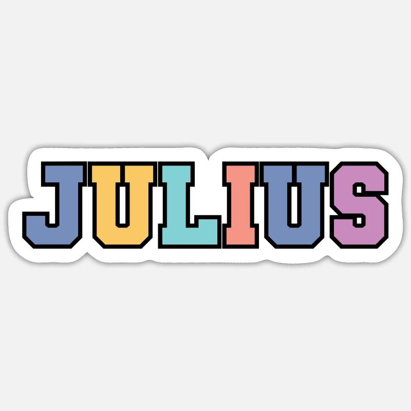 Nom - Julius - Sticker taille S (10 x 10 cm) - blanc mat