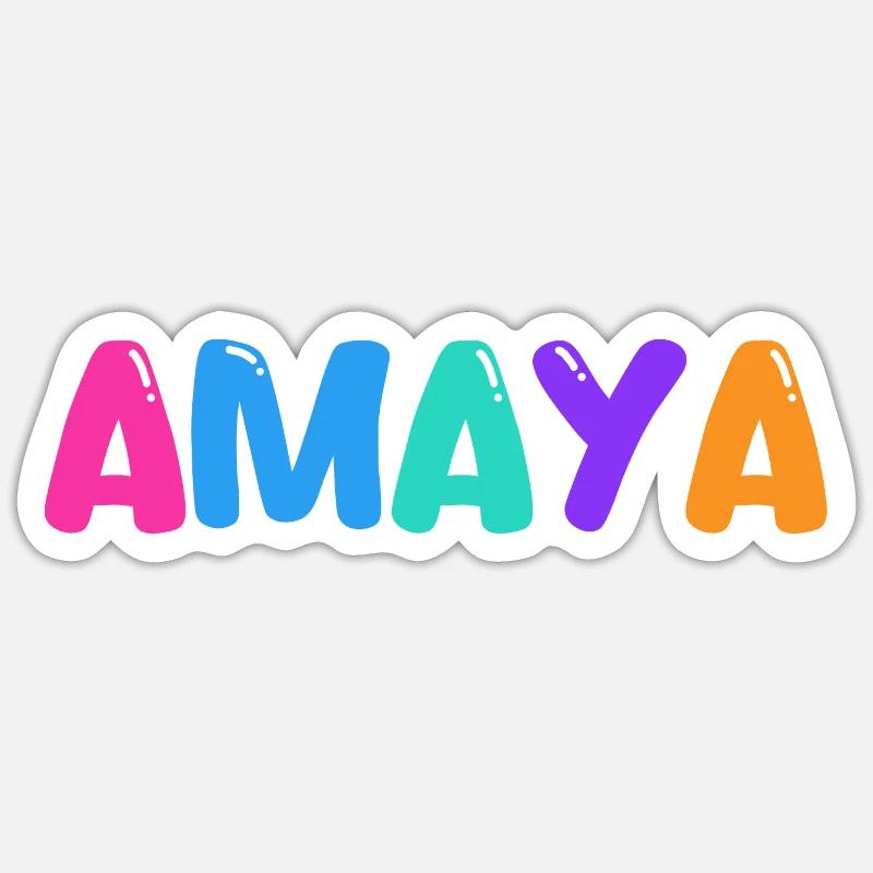 Nom - Amaya - Sticker taille S (10 x 10 cm) - blanc mat