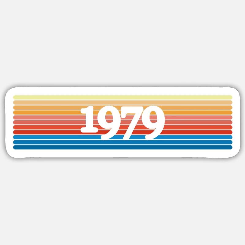 1979 1979 - Sticker taille S (10 x 10 cm) - blanc mat