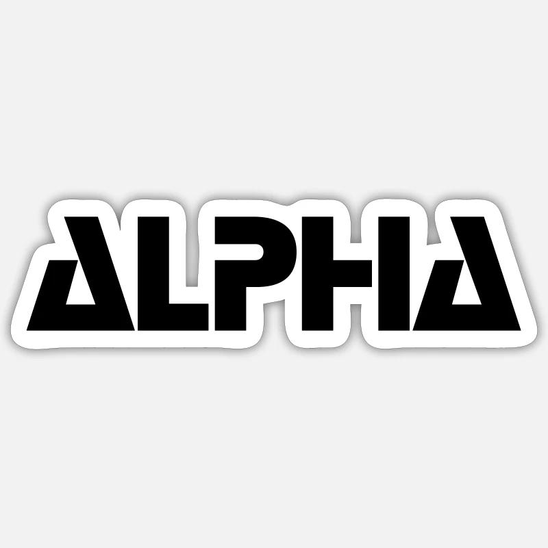 ALPHA - Sticker taille S (10 x 10 cm) - blanc mat