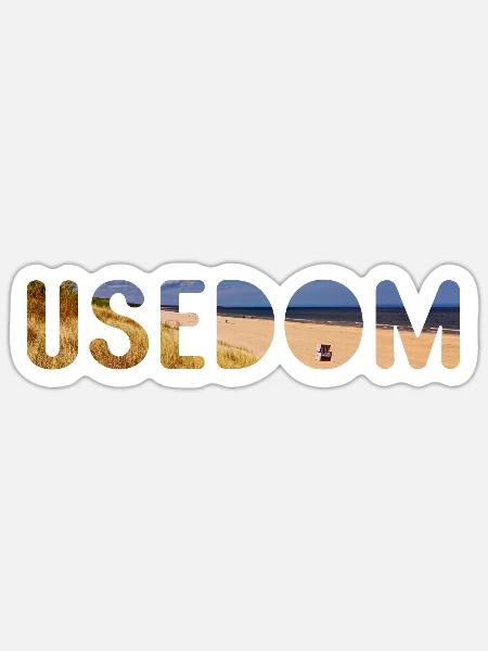 Usedomer Strand - Sticker Größe S (10 x 10 cm) - Mattweiß