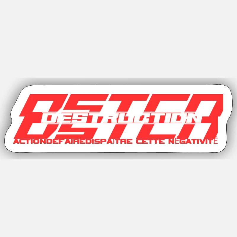 DESTRUCTION - Sticker taille S (10 x 10 cm) - blanc mat