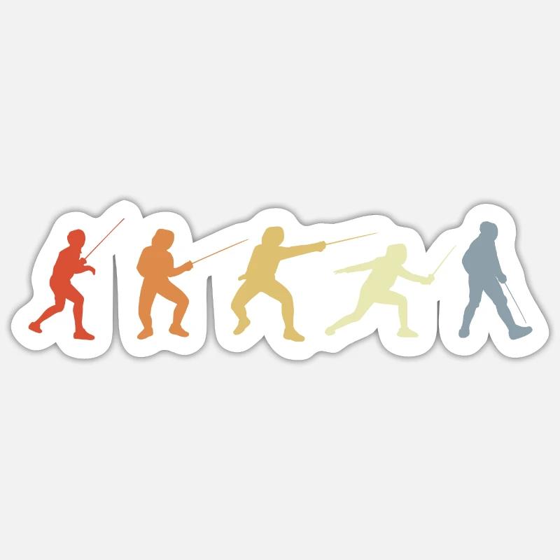 Fencer positions - Sticker size S (10 x 10 cm) - white matte