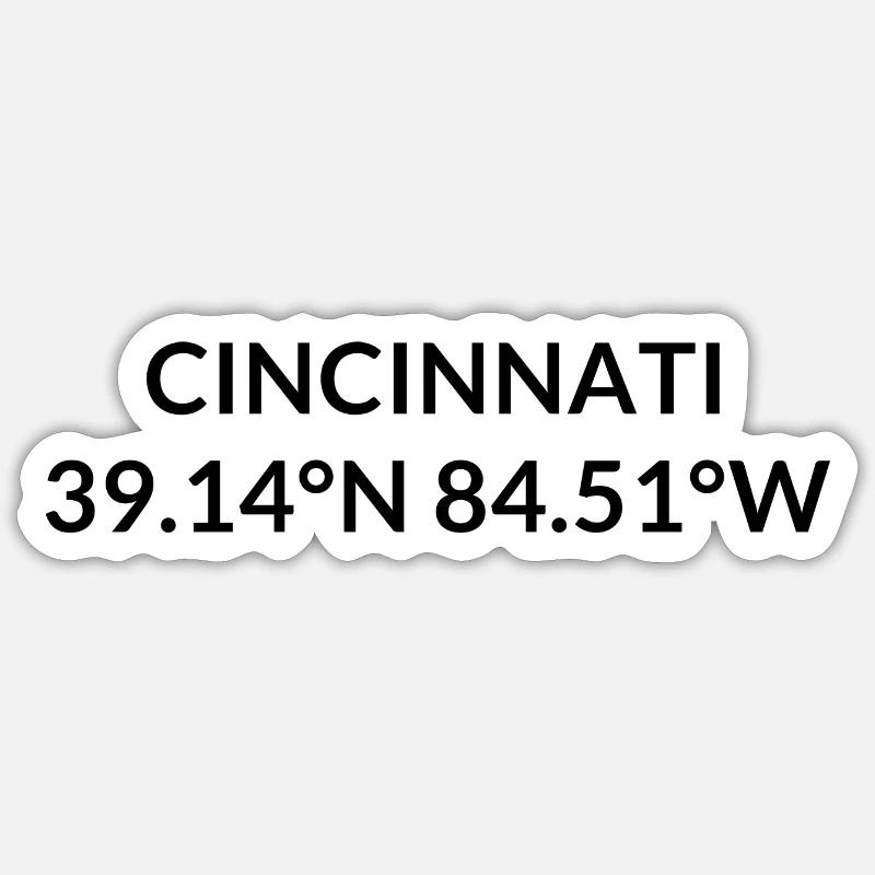 Cincinnati, Ohio, USA Coordinates Sticker size S (10 x 10 cm)