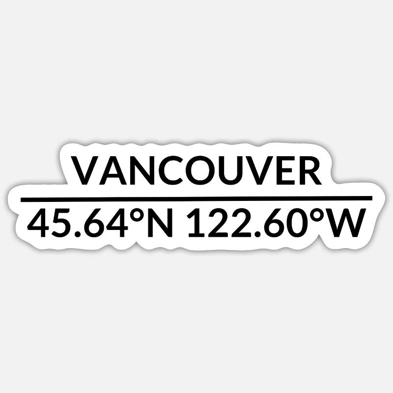 Vancouver, Washington, USA Coordinates Sticker size S (10 x 10 cm)