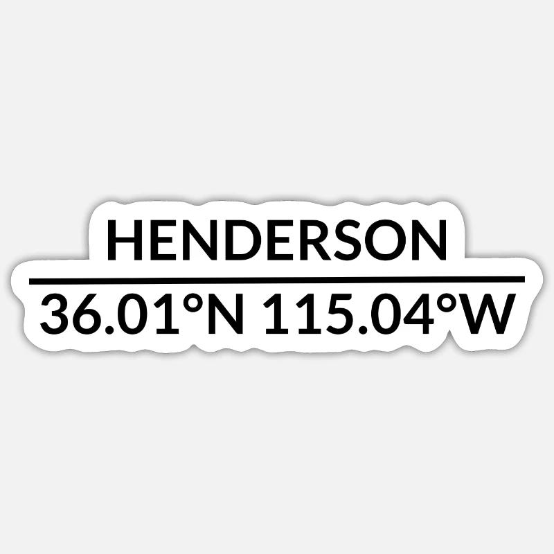 Henderson, Nevada, États-Unis Coordonnées - Sticker taille S (10 x 10 cm) - blanc mat