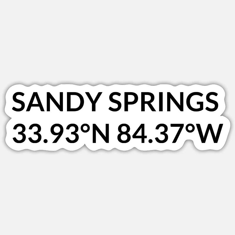 Sandy Springs, Georgia, USA Coordinates Sticker size S (10 x 10 cm)