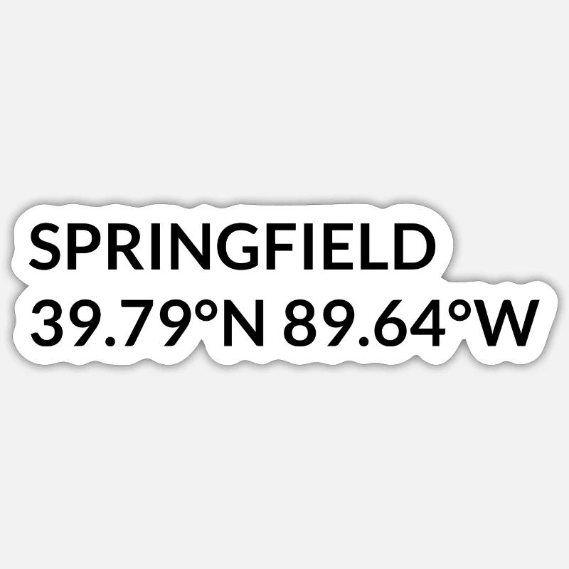 Coordonnées Springfield, Illinois, États-Unis Sticker taille S (10 x 10 cm)