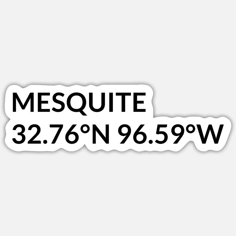 Mesquite, Texas, États-Unis Coordonnées - Sticker taille S (10 x 10 cm) - blanc mat