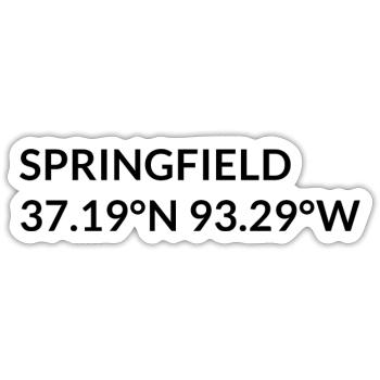 Springfield, Missouri, USA Coordinates - Sticker size S (10 x 10 cm) - white matte - Front