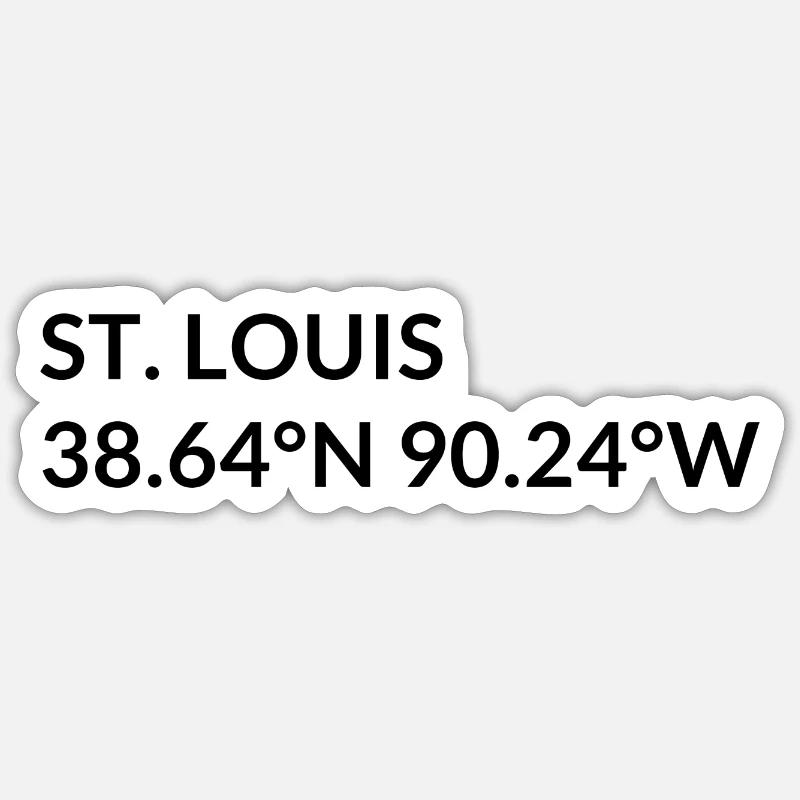 St. Louis, Missouri, USA Coordinates Sticker size S (10 x 10 cm)