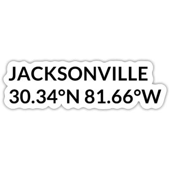 Jacksonville Florida USA Koordinaten - Sticker Größe S (10 x 10 cm) - Mattweiß - Vorne