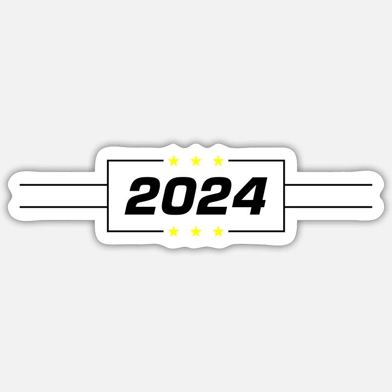 Année 2024 - Sticker taille S (10 x 10 cm) - blanc mat