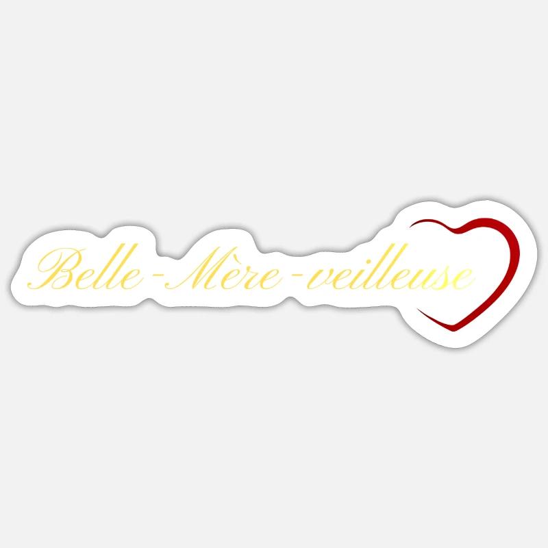Belle Mère veilleuse - Sticker taille S (10 x 10 cm) - blanc mat