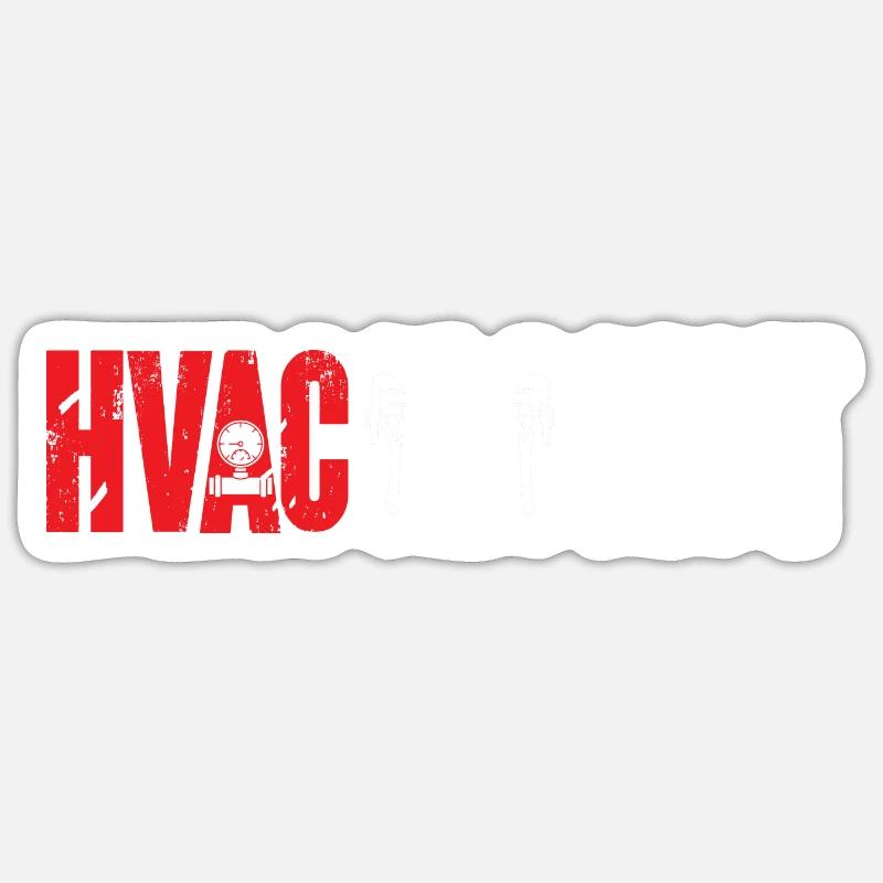Chauffage, Climatisation, Ventilation, Technicien - Sticker taille S (10 x 10 cm) - blanc mat