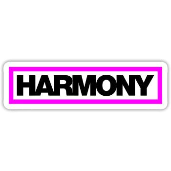Typo HARMONY Kontur 2C - Sticker Größe S (10 x 10 cm) - Mattweiß - Vorne