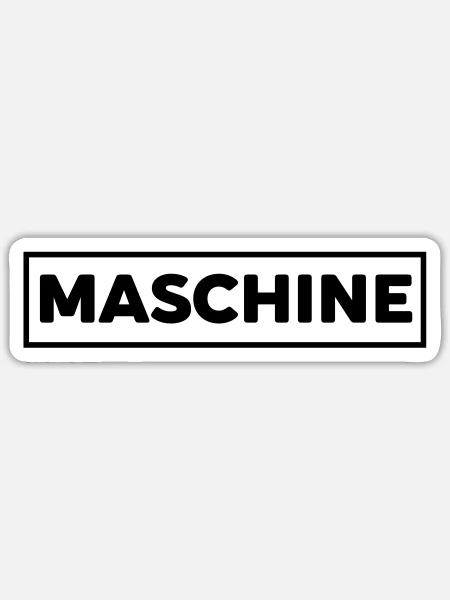 Maschine, starker Mann - Sticker Größe S (10 x 10 cm) - Mattweiß