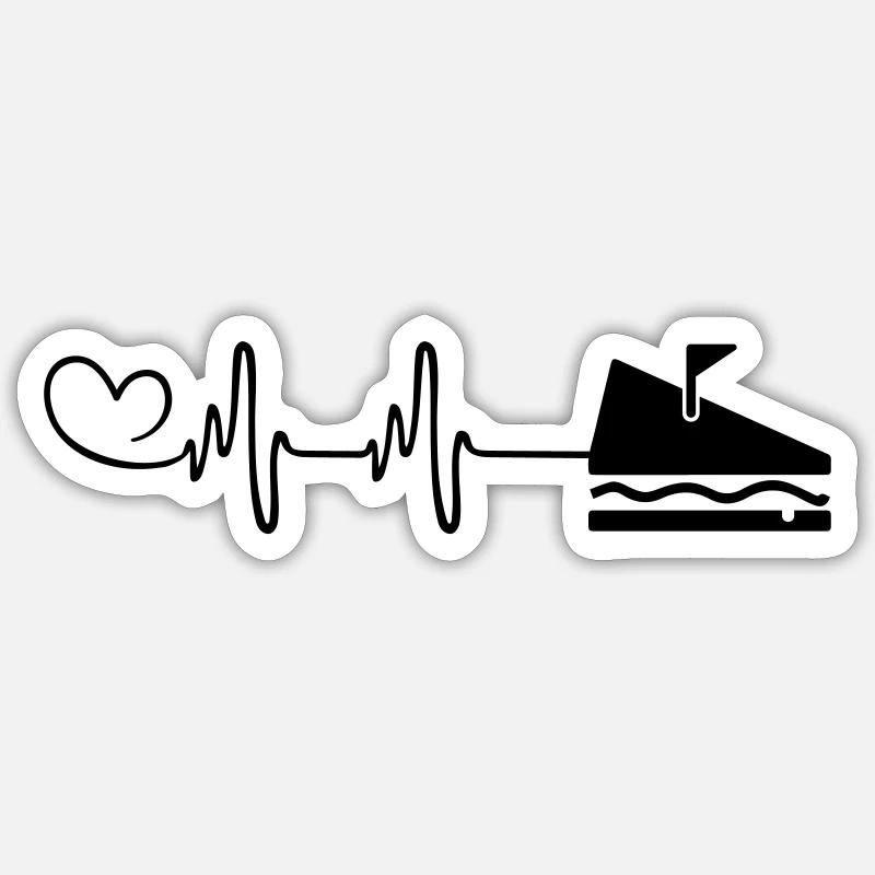 Sandwich Pulse Heart - Sticker size S (10 x 10 cm) - white matte