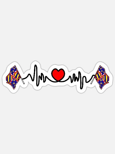 Herzfrequenz-Cardio für Burgund - Sticker Größe S (10 x 10 cm) - Mattweiß