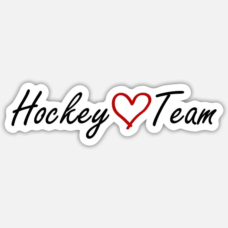 Cœur d’équipe de hockey - Sticker taille S (10 x 10 cm) - blanc mat