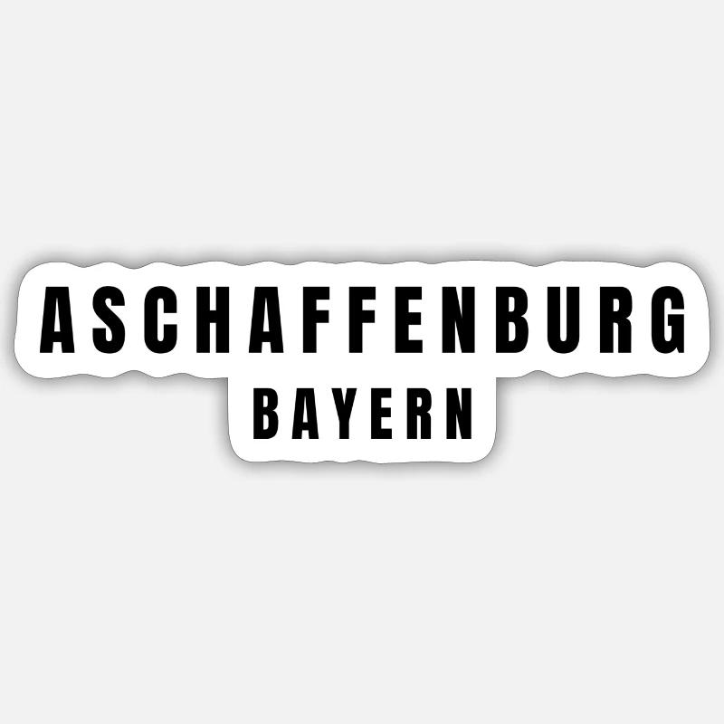 Aschaffenburg, Bavière - Sticker taille S (10 x 10 cm) - blanc mat