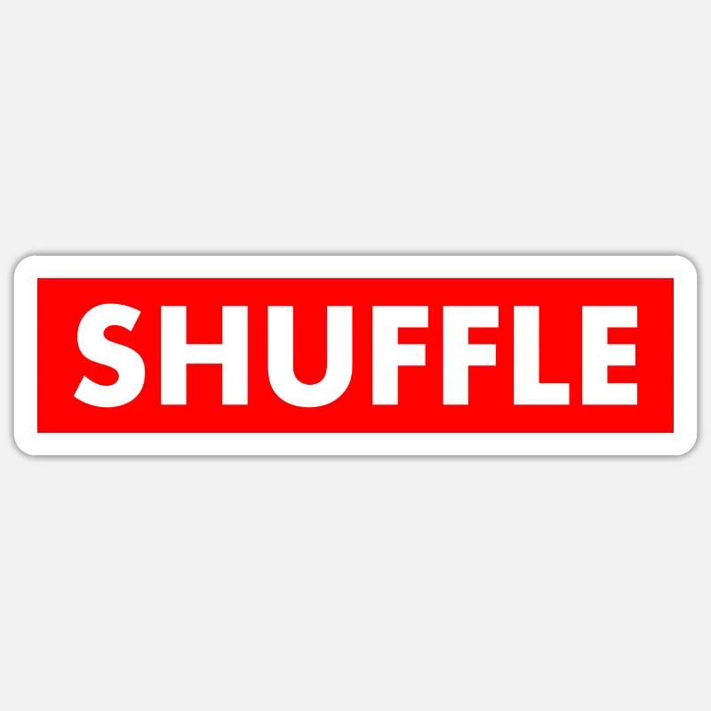 shuffle - Sticker taille S (10 x 10 cm) - blanc mat
