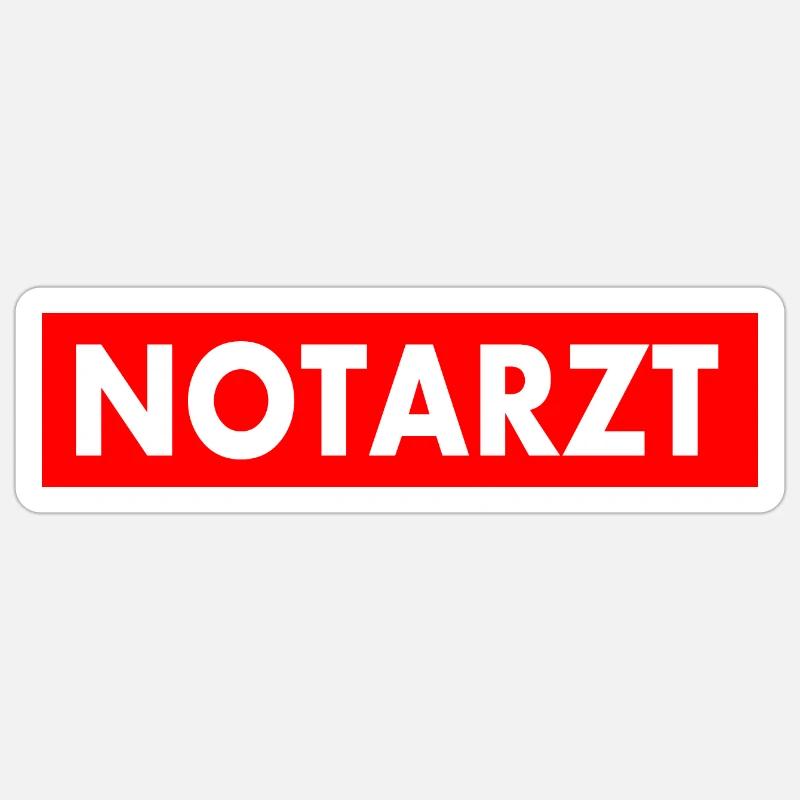 Notarzt - Sticker Größe S (10 x 10 cm) - Mattweiß