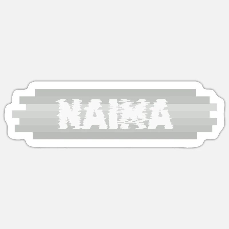 Nom Naima - Sticker taille S (10 x 10 cm) - blanc mat