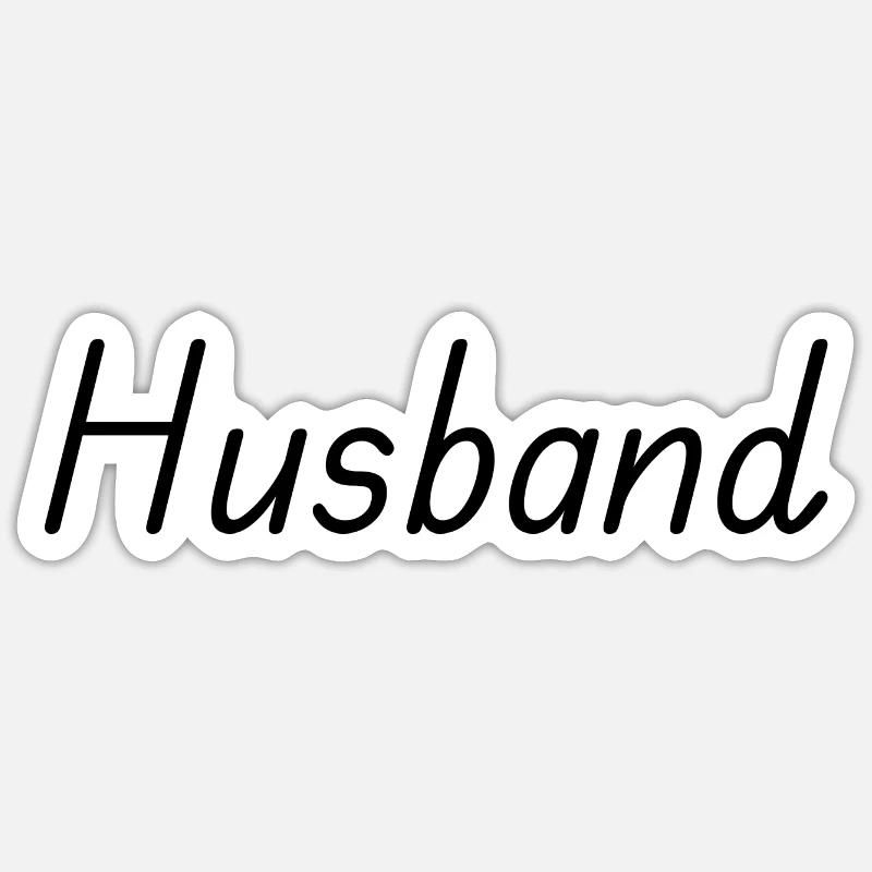 Husband - Sticker taille S (10 x 10 cm) - blanc mat