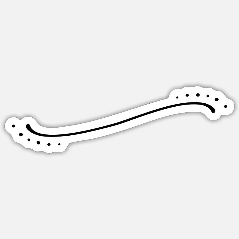 Ligne de points incurvés - Sticker taille S (10 x 10 cm) - blanc mat