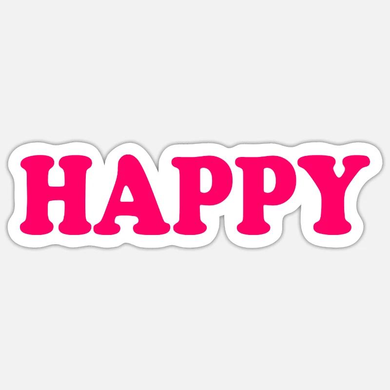 Happy - Sticker size S (10 x 10 cm) - white matte