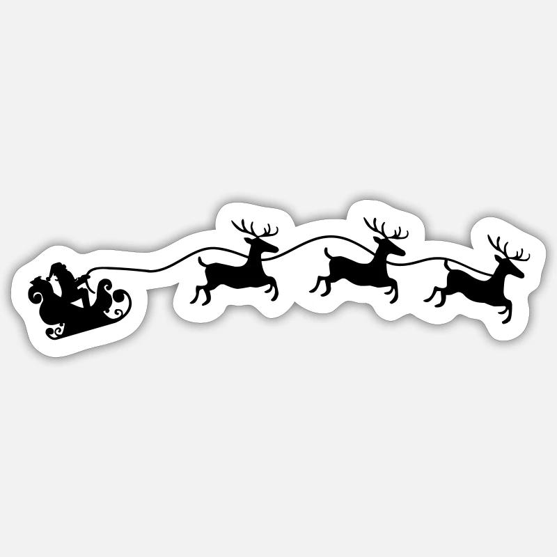 Weihnachtsmann Schlitten - Sticker Größe S (10 x 10 cm) - Mattweiß