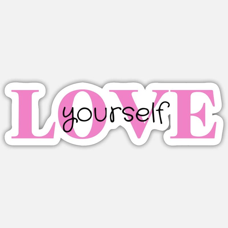 LOVEyourself - Sticker Größe S (10 x 10 cm) - Mattweiß