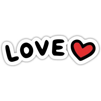 Cœur d’amour - Sticker taille S (10 x 10 cm) - blanc mat - Devant