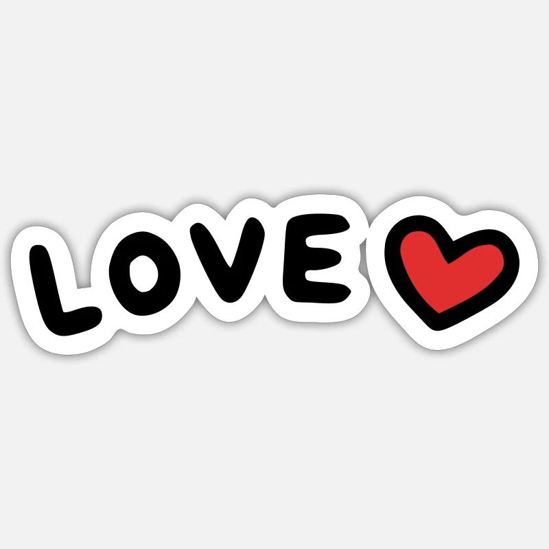 Love Herz - Sticker Größe S (10 x 10 cm) - Mattweiß
