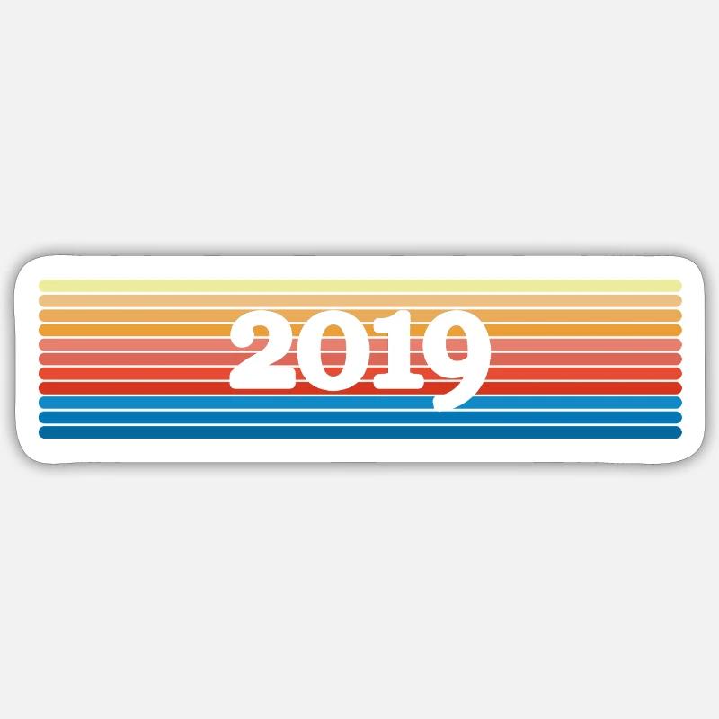 2019 2019 - Sticker size S (10 x 10 cm) - white matte