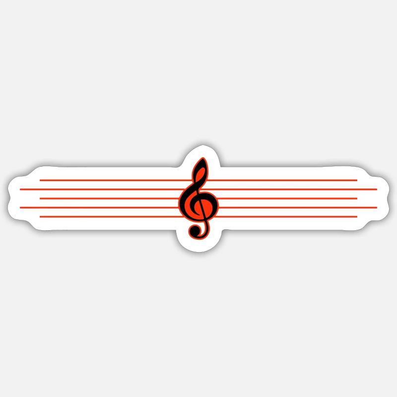clef line - Sticker size S (10 x 10 cm) - white matte