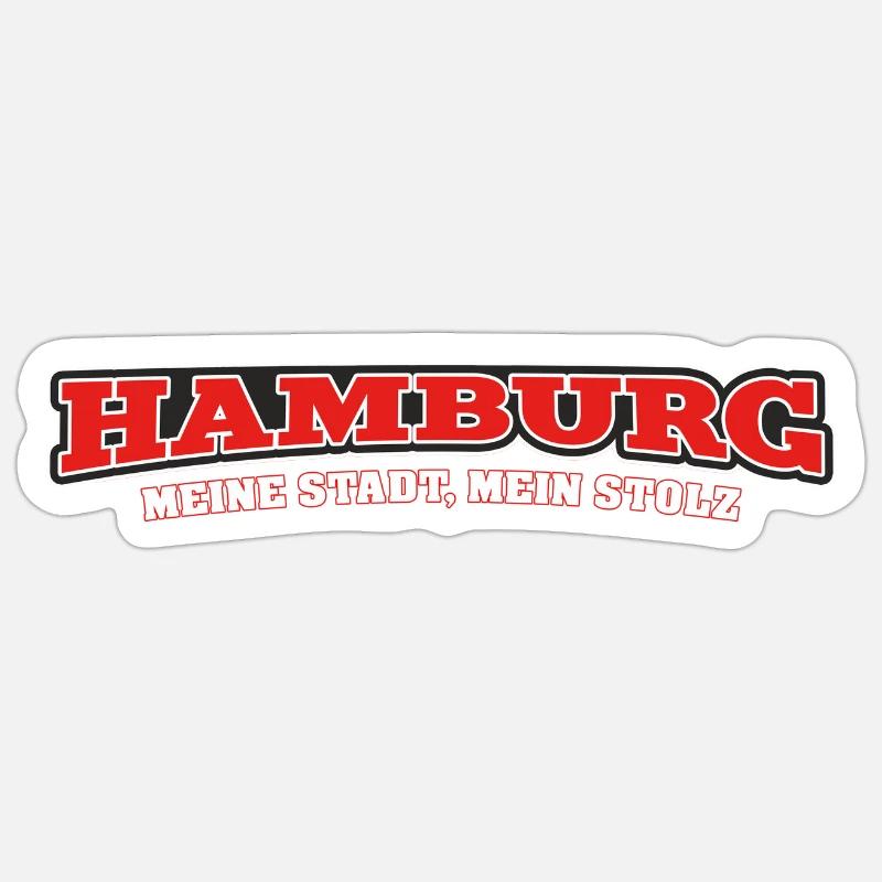 Hambourg - Sticker taille S (10 x 10 cm) - blanc mat
