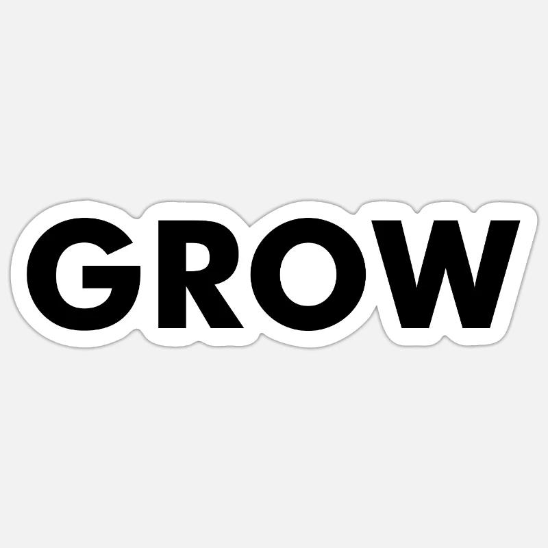 CROISSANCE · Noir - Sticker taille S (10 x 10 cm) - blanc mat