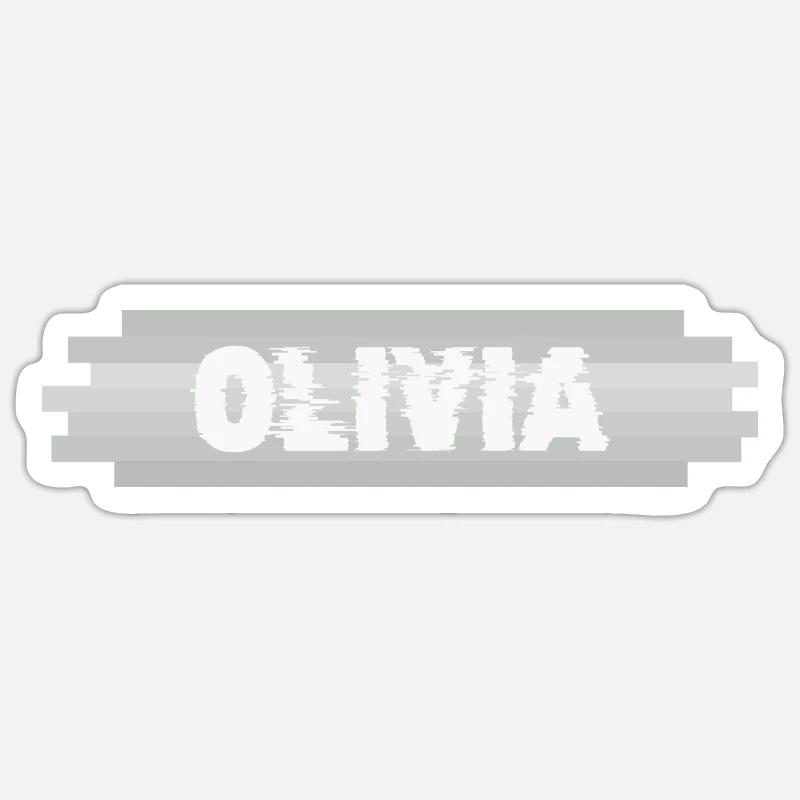 Olivia als Name - Sticker Größe S (10 x 10 cm) - Mattweiß