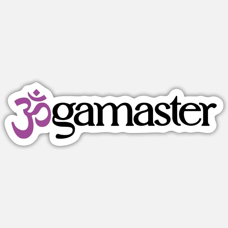 Jogamaster - Typografisches OM (3-Farbig) - Sticker Größe S (10 x 10 cm) - Mattweiß