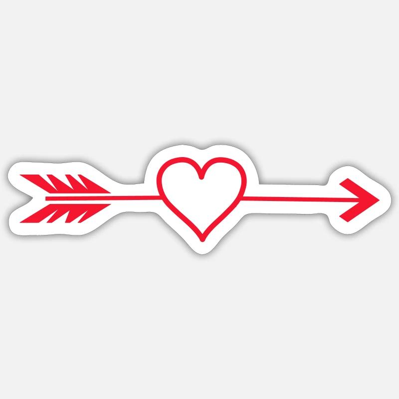 pfeil herz - Sticker Größe S (10 x 10 cm) - Mattweiß