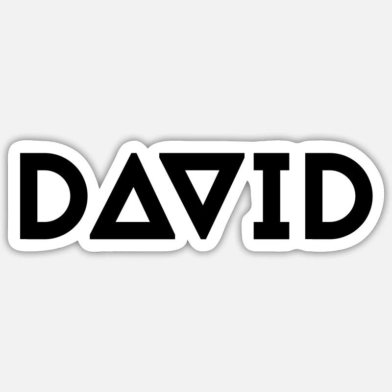 First name David - Sticker size S (10 x 10 cm) - white matte