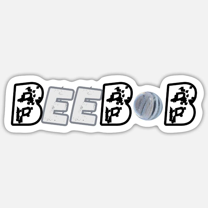 Beebob, next Level - Sticker Größe S (10 x 10 cm) - Mattweiß
