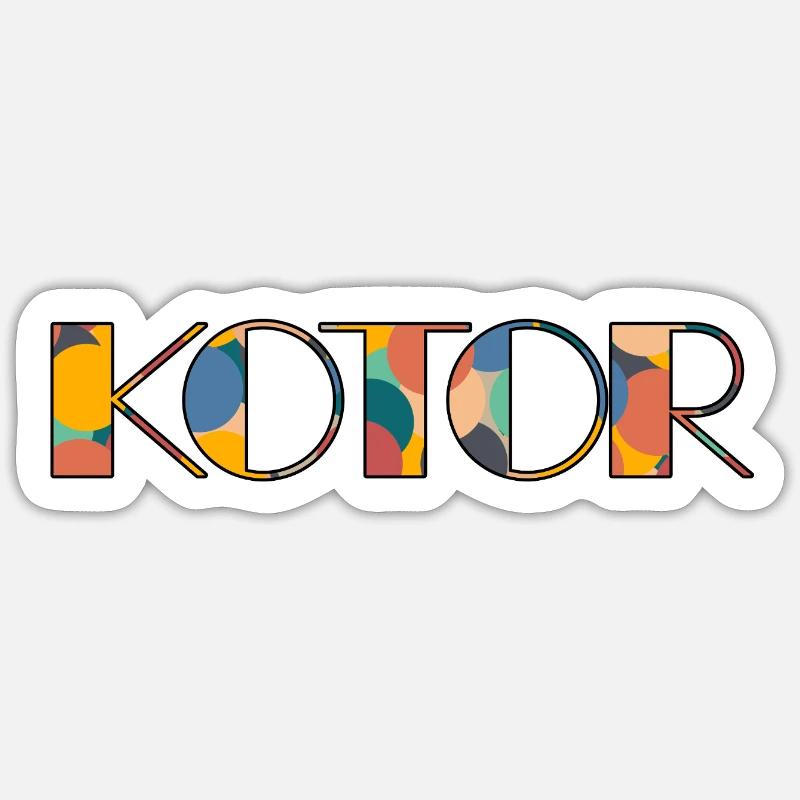 Typographie Rétro Pop de Kotor Sticker taille S (10 x 10 cm)