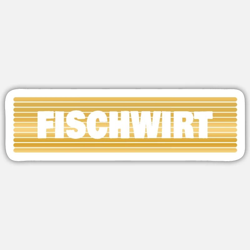 Fischwirt - Sticker taille S (10 x 10 cm) - blanc mat