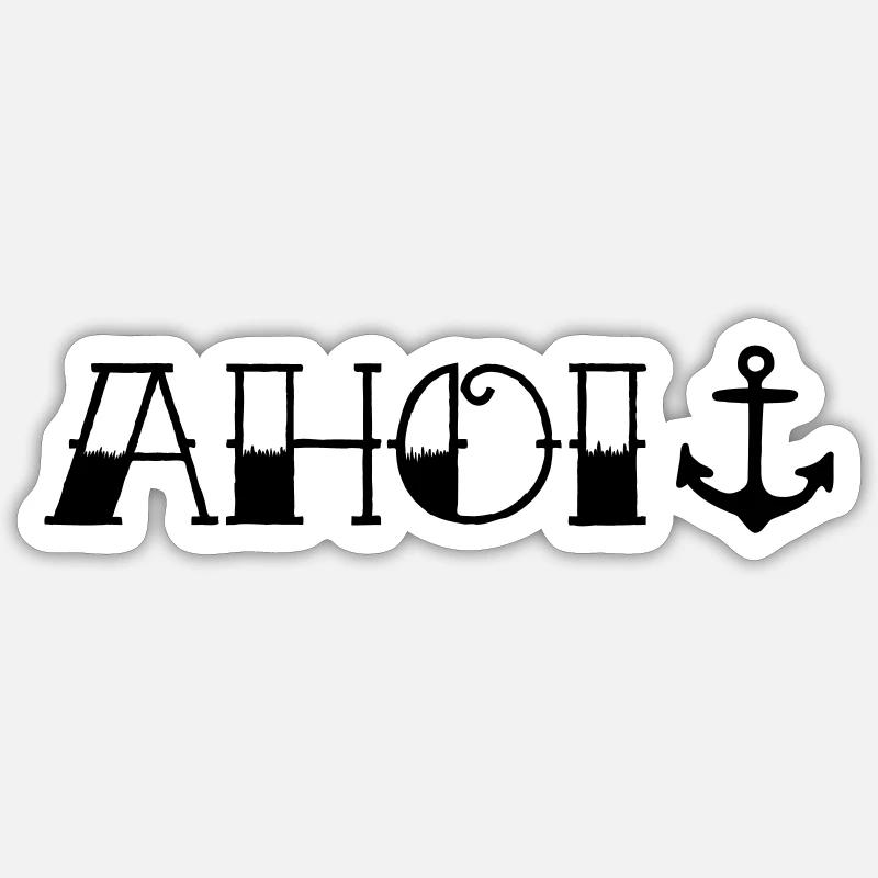 Ancre Ahoy - Sticker taille S (10 x 10 cm) - blanc mat